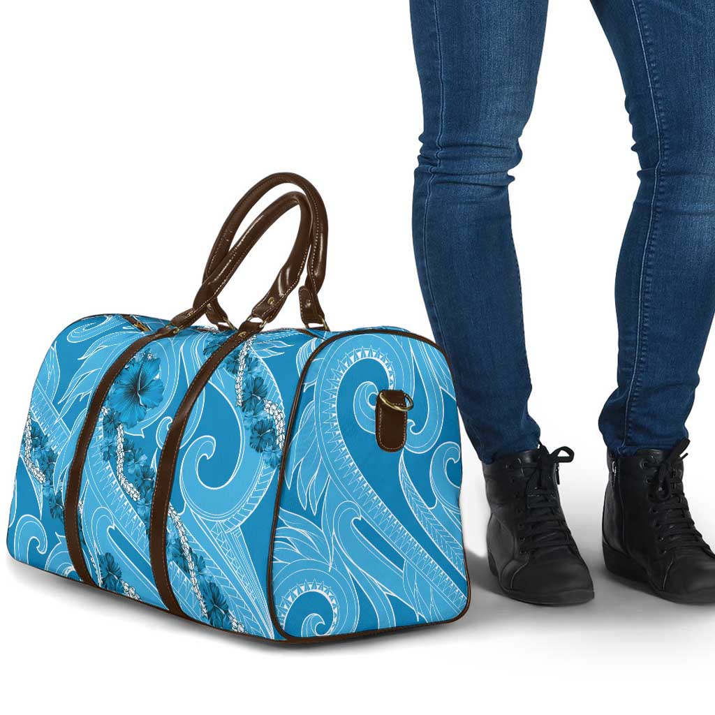 Hawaii Blue Hibiscus Pikake Lei Travel Bag - Polynesian Pride