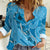 Hawaii Blue Hibiscus Pikake Lei Women Casual Shirt - Polynesian Pride