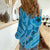 Hawaii Blue Hibiscus Pikake Lei Women Casual Shirt - Polynesian Pride