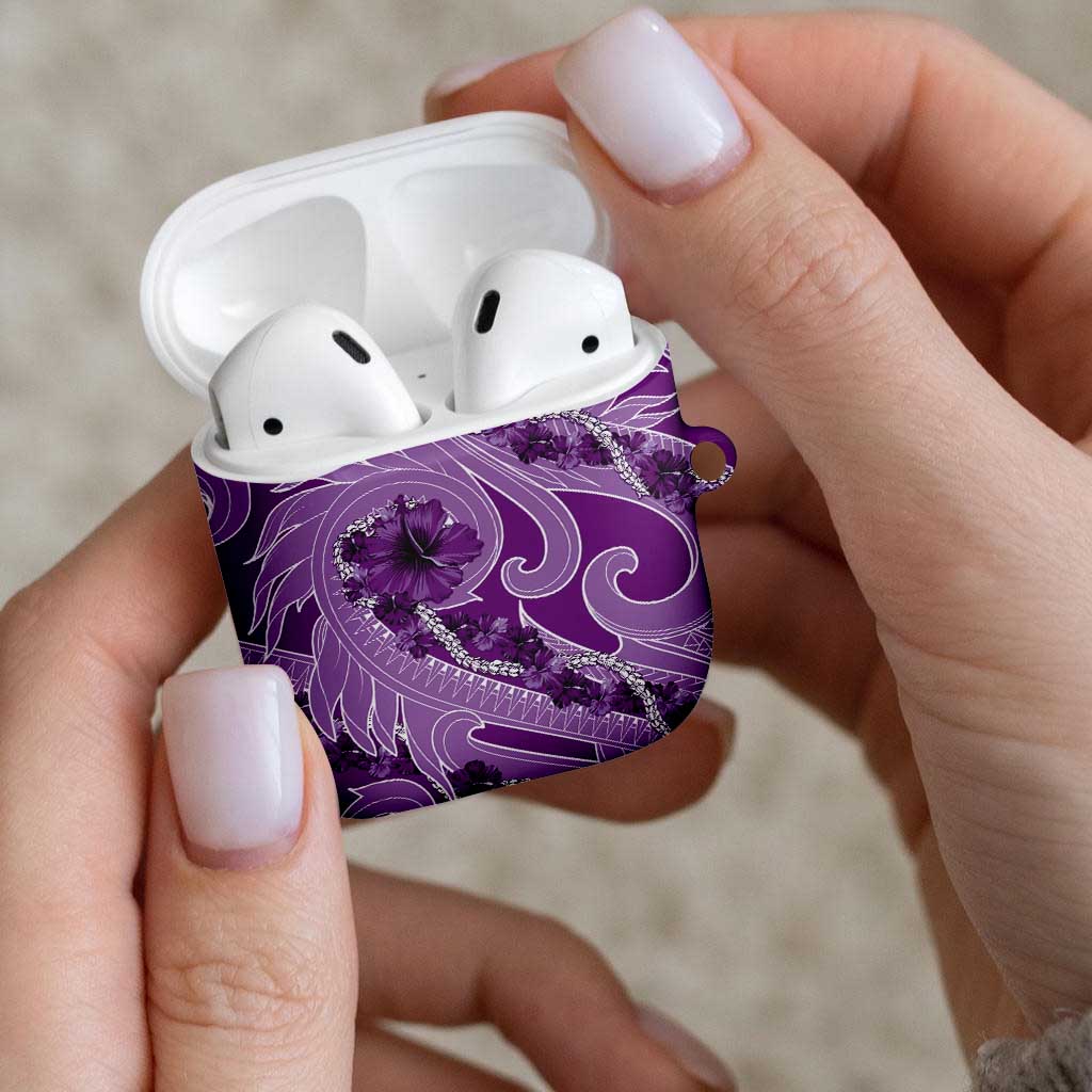 Hawaii Violet Hibiscus Pikake Lei AirPods Case - Polynesian Pride