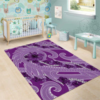 Hawaii Violet Hibiscus Pikake Lei Area Rug - Polynesian Pride