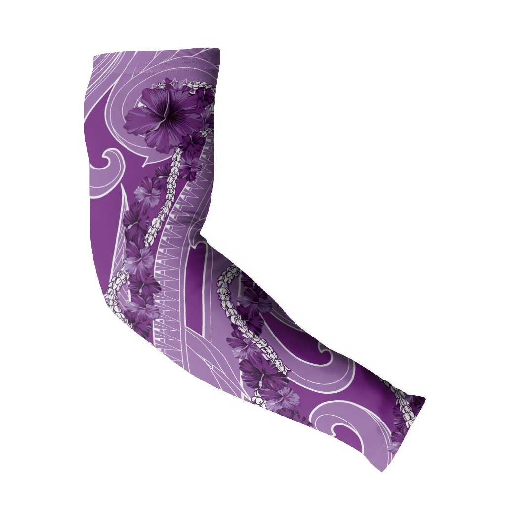 Hawaii Violet Hibiscus Pikake Lei Arm Sleeves - Polynesian Pride