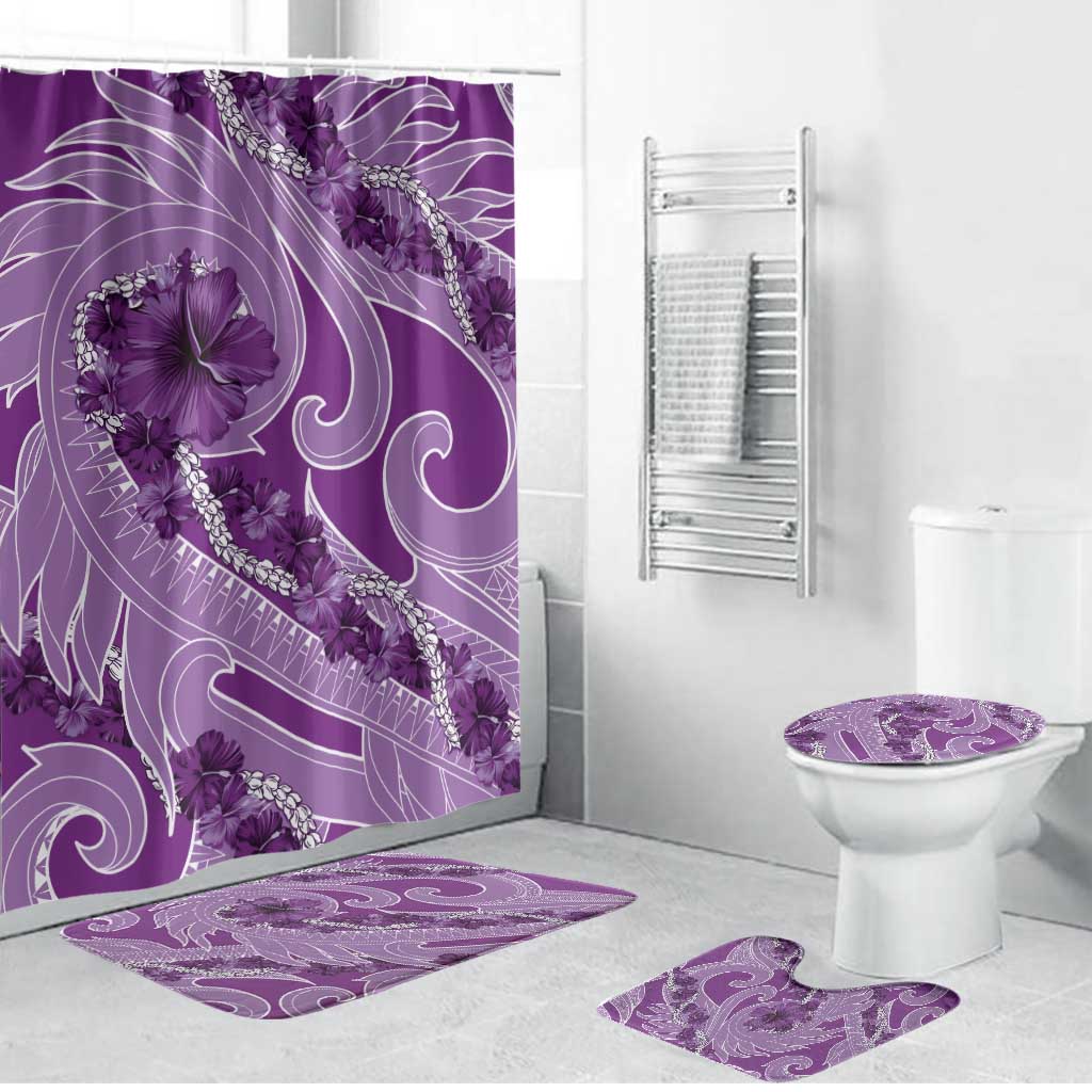 Hawaii Violet Hibiscus Pikake Lei Bathroom Set - Polynesian Pride