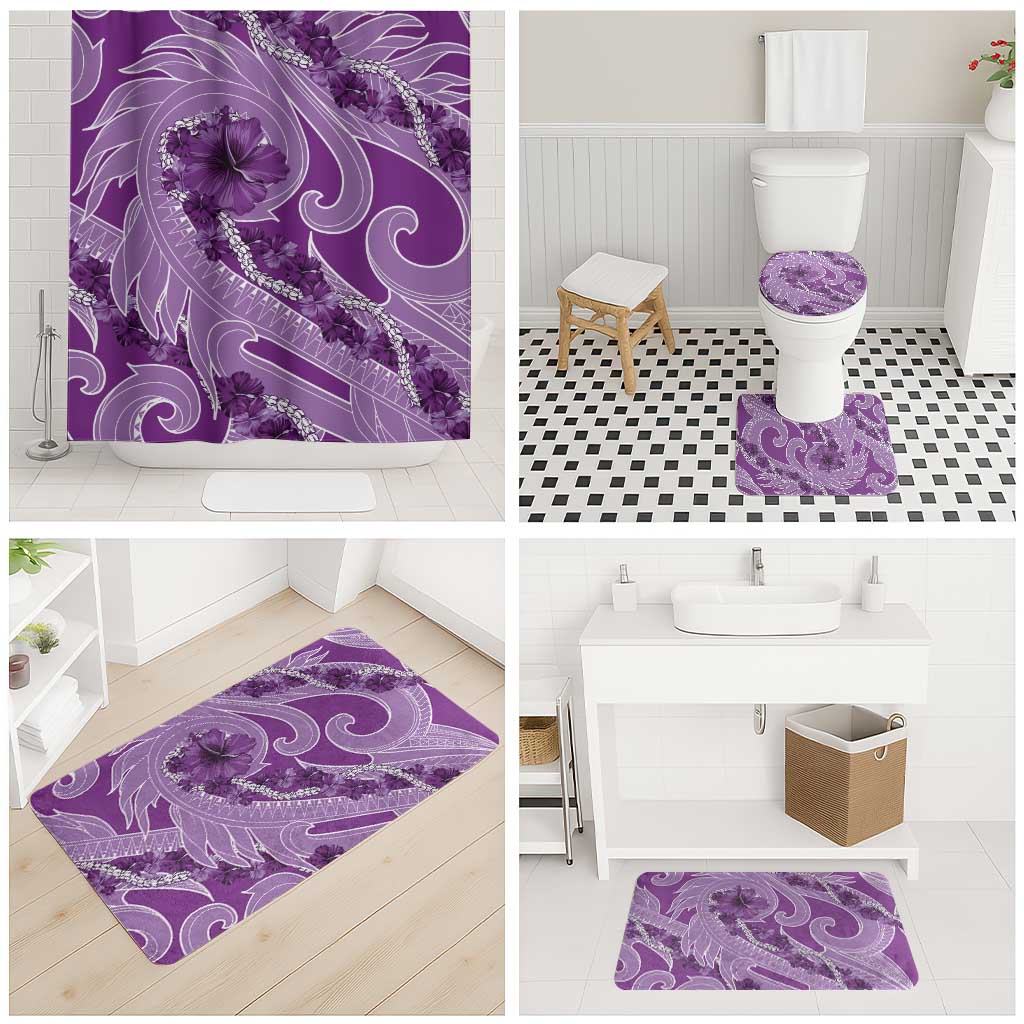 Hawaii Violet Hibiscus Pikake Lei Bathroom Set - Polynesian Pride