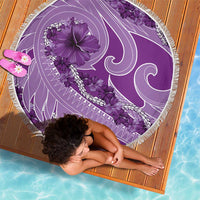 Hawaii Violet Hibiscus Pikake Lei Beach Blanket - Polynesian Pride