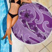 Hawaii Violet Hibiscus Pikake Lei Beach Blanket - Polynesian Pride