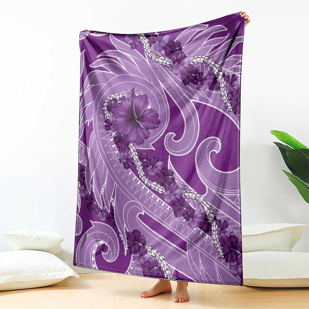 Hawaii Violet Hibiscus Pikake Lei Blanket - Polynesian Pride