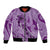 Hawaii Violet Hibiscus Pikake Lei Bomber Jacket - Polynesian Pride
