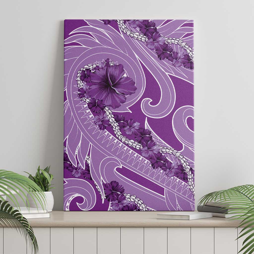 Hawaii Violet Hibiscus Pikake Lei Canvas Wall Art - Polynesian Pride