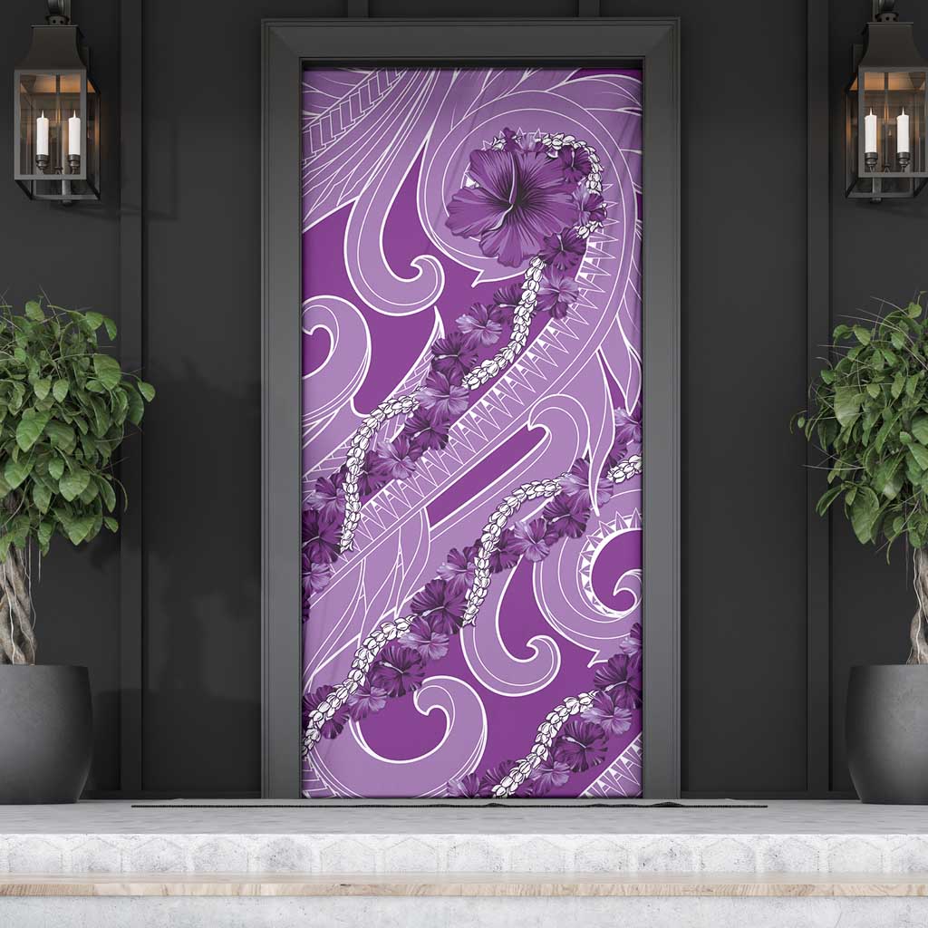 Hawaii Violet Hibiscus Pikake Lei Door Cover - Polynesian Pride