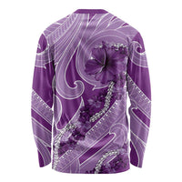 Hawaii Violet Hibiscus Pikake Lei Long Sleeve Shirt - Polynesian Pride