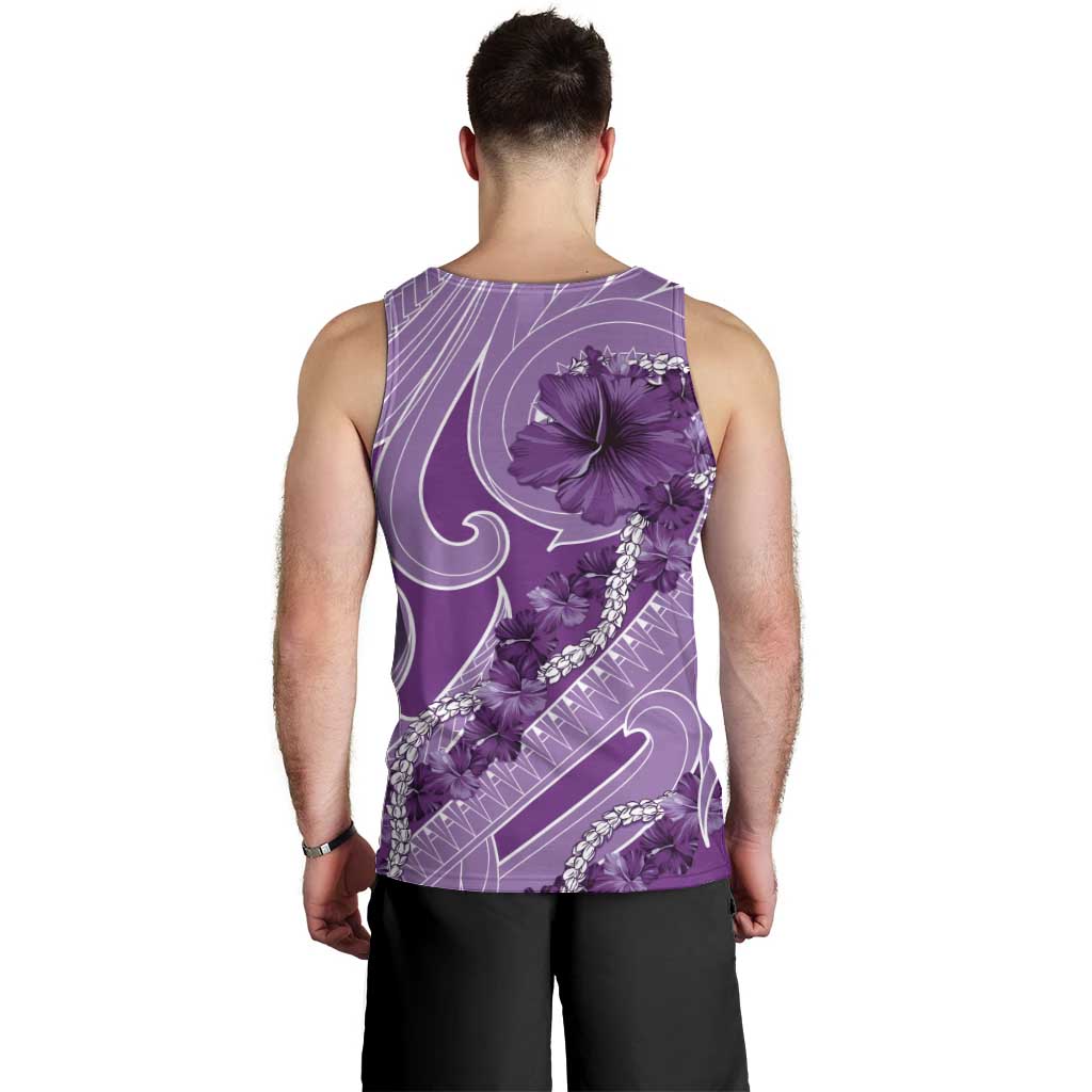 Hawaii Violet Hibiscus Pikake Lei Men Tank Top - Polynesian Pride