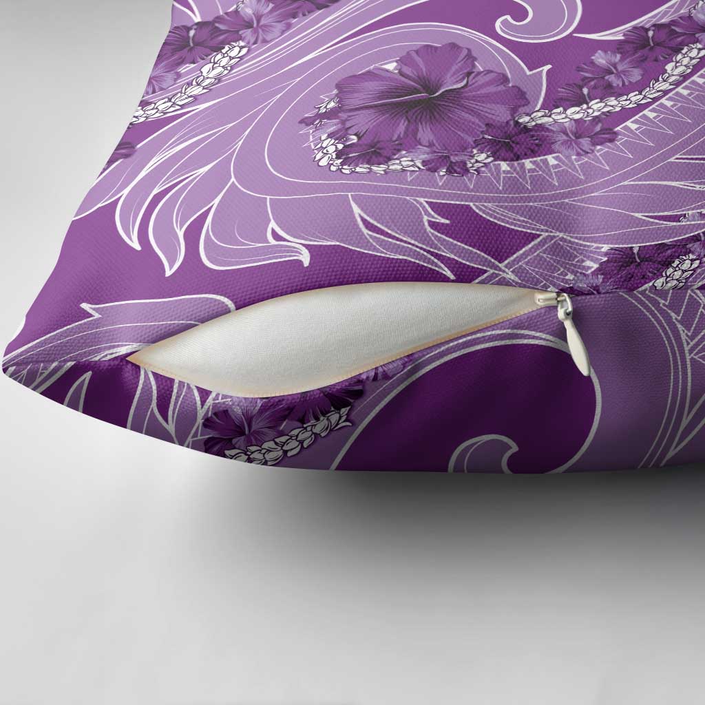 Hawaii Violet Hibiscus Pikake Lei Pillow Cover - Polynesian Pride