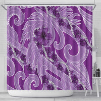 Hawaii Violet Hibiscus Pikake Lei Shower Curtain - Polynesian Pride