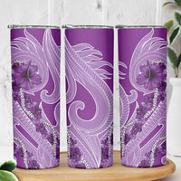 Hawaii Violet Hibiscus Pikake Lei Skinny Tumbler - Polynesian Pride