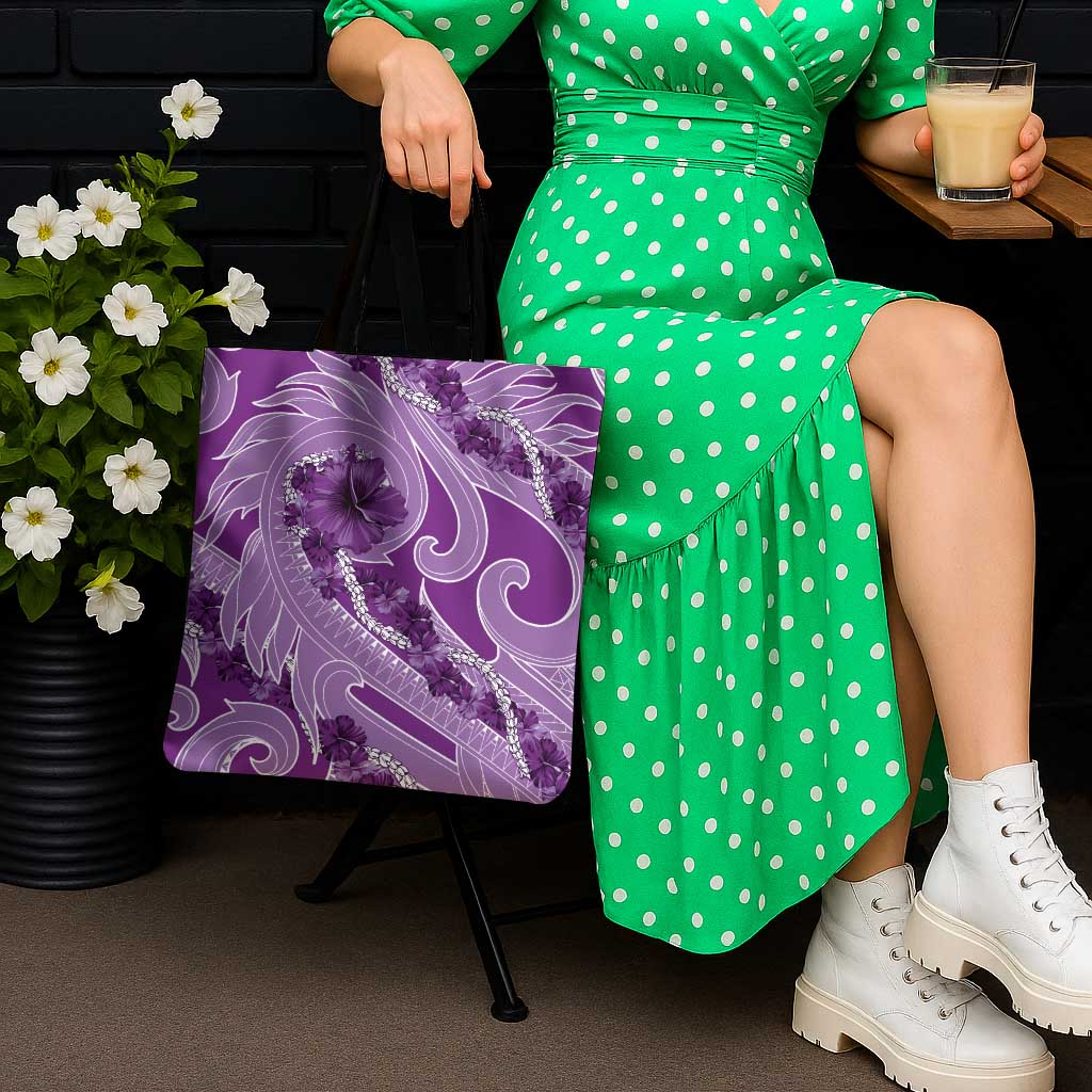Hawaii Violet Hibiscus Pikake Lei Tote Bag - Polynesian Pride