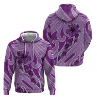 Hawaii Violet Hibiscus Pikake Lei Zip Hoodie - Polynesian Pride