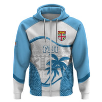 Fiji Rugby Hoodie World Cup 2023 Fijian Tapa Pattern Blue Version LT05 Zip Hoodie Blue - Polynesian Pride
