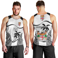 Fiji Rugby Men Tank Top World Cup 2023 Fijian Tapa Pattern Black Version LT05 - Polynesian Pride