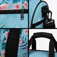 Hawaii Tropical Flowers Duffle Bag Polynesian Tattoo Sky Blue LT05 - Polynesian Pride