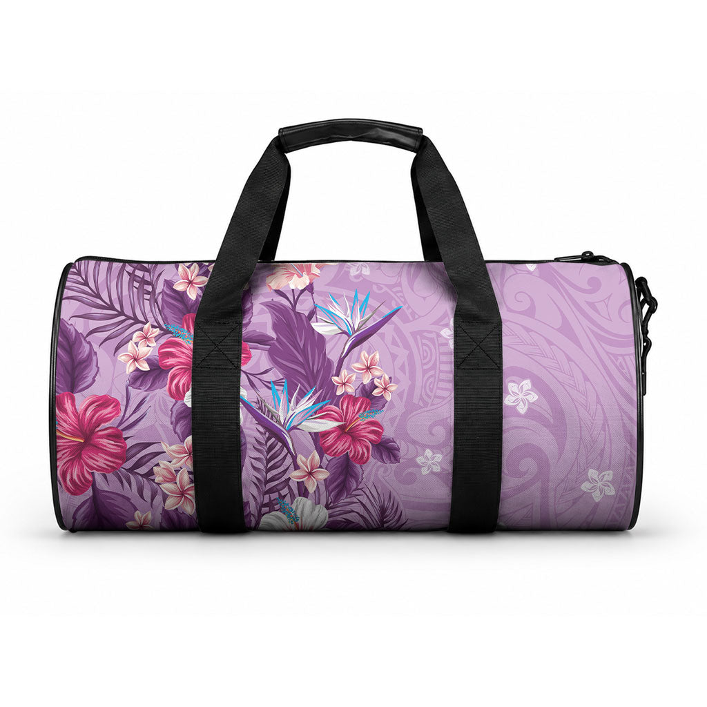 Hawaii Tropical Flowers Duffle Bag Polynesian Tattoo Lavender LT05 One size Lavender - Polynesian Pride