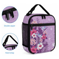 Hawaii Tropical Flowers Lunch Bag Polynesian Tattoo Lavender LT05 - Polynesian Pride