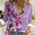 Hawaii Tropical Flowers Women Casual Shirt Polynesian Tattoo Lavender