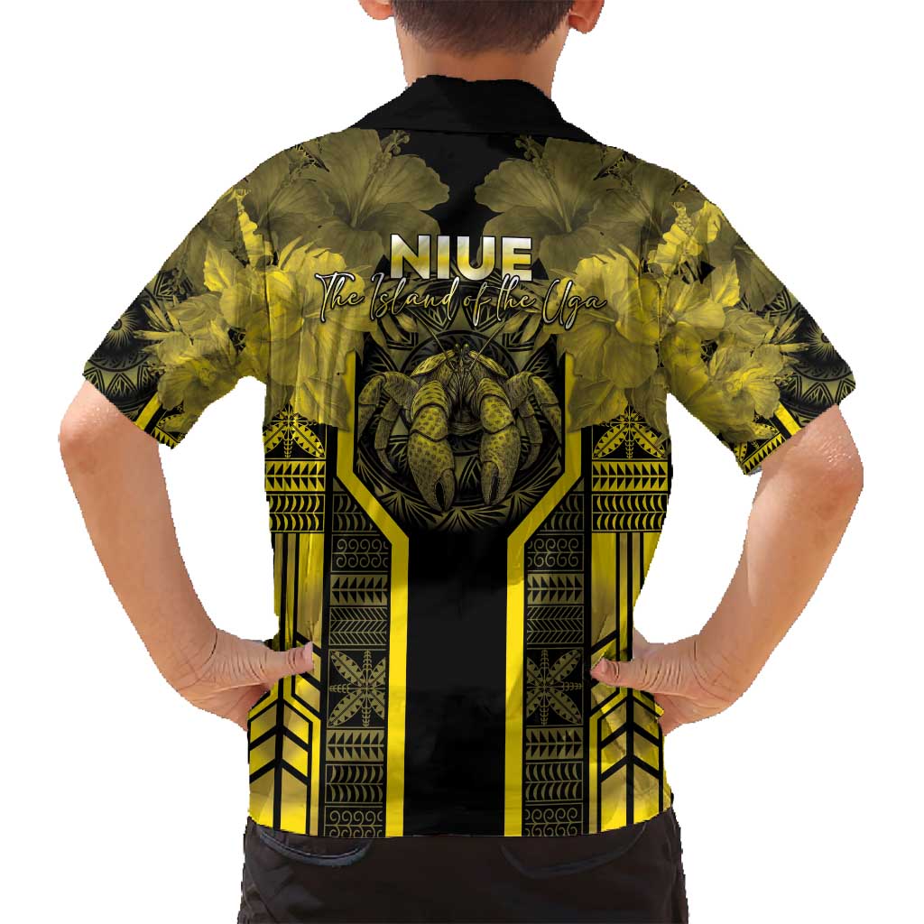 Niue The Rock Family Matching Off Shoulder Short Dress and Hawaiian Shirt The Island Of The Uga - Polynesian Pride