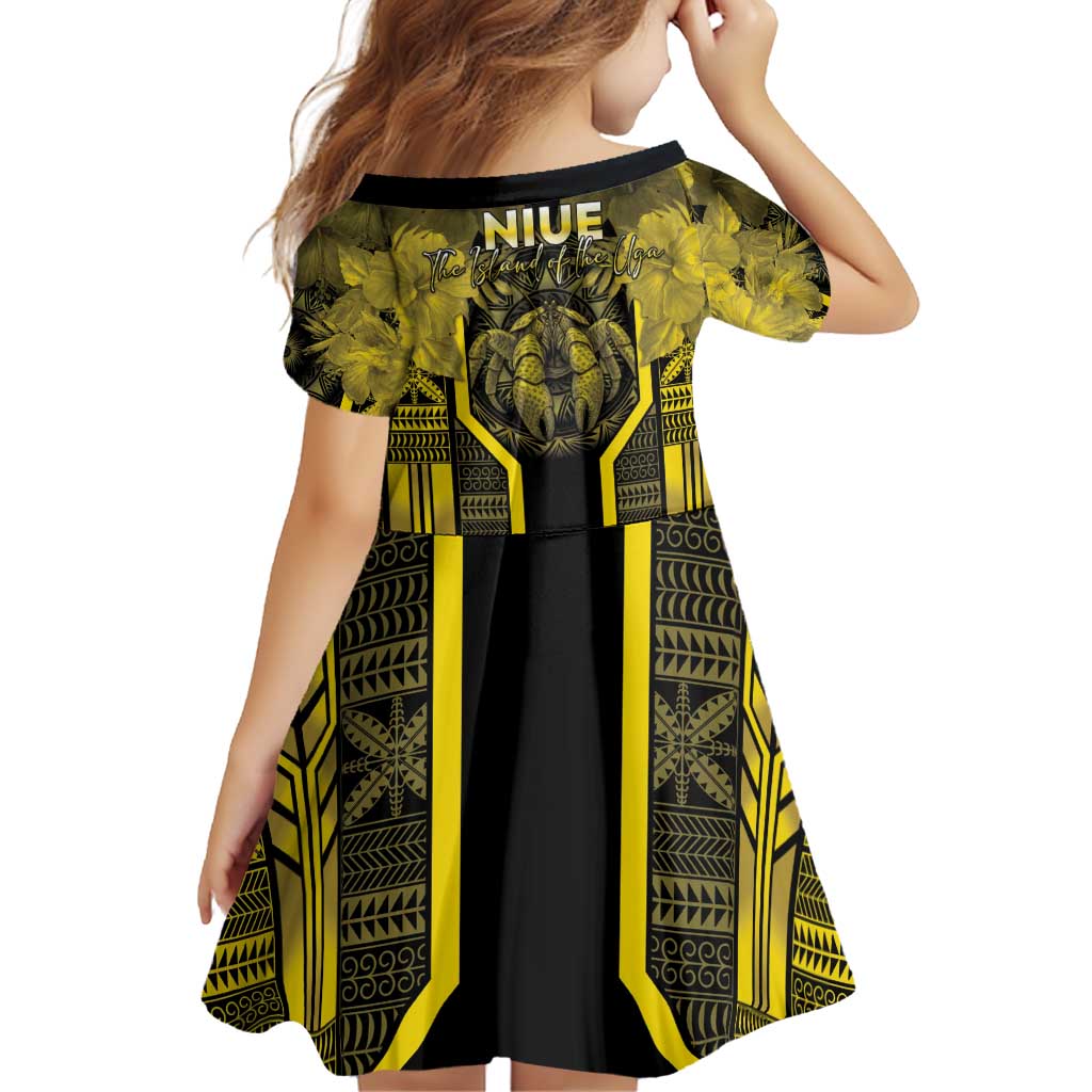 Niue The Rock Family Matching Off Shoulder Short Dress and Hawaiian Shirt The Island Of The Uga - Polynesian Pride