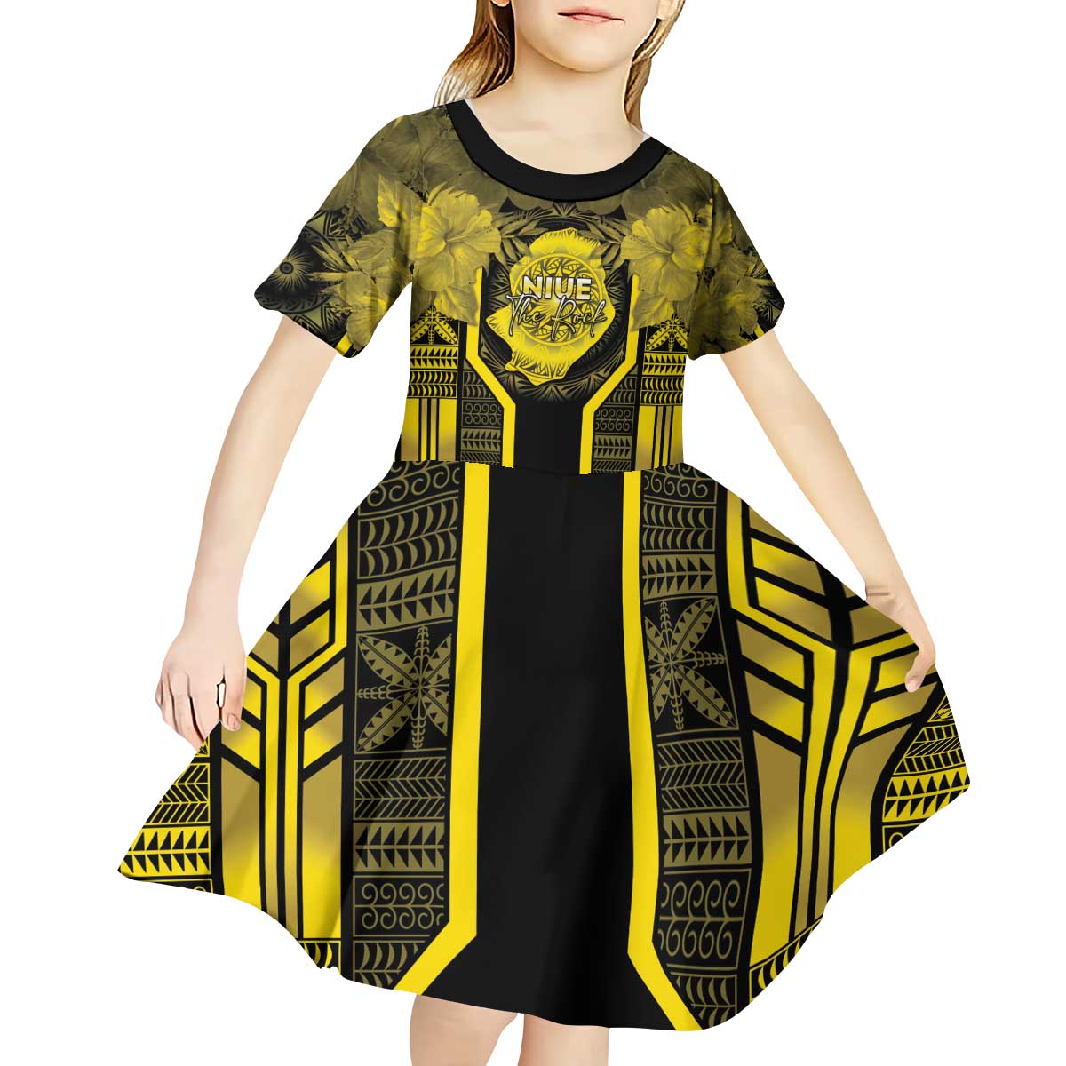 Niue The Rock Kid Short Sleeve Dress The Island Of The Uga - Polynesian Pride