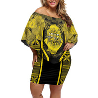 Niue The Rock Off Shoulder Short Dress The Island Of The Uga - Polynesian Pride