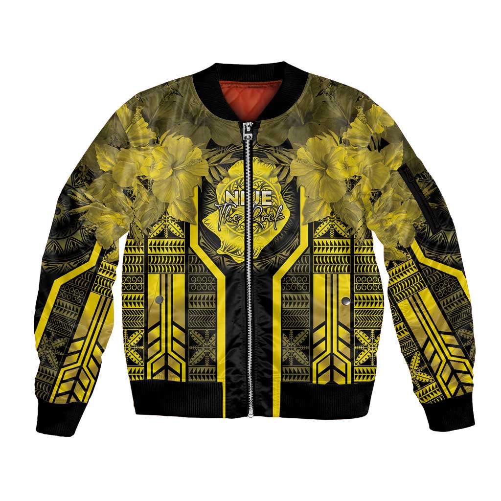 Niue The Rock Sleeve Zip Bomber Jacket The Island Of The Uga - Polynesian Pride