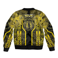 Niue The Rock Sleeve Zip Bomber Jacket The Island Of The Uga - Polynesian Pride