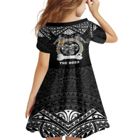 Personalized Shiba Inu Dog Family Matching Long Sleeve Bodycon Dress and Hawaiian Shirt With Polynesian Heart Name Tags LT05 - Polynesian Pride