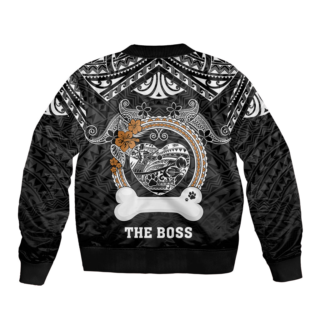 personalized-pitbull-dog-sleeve-zip-bomber-jacket-with-polynesian-heart-name-tags