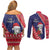 Guam Christmas Couples Matching Off Shoulder Short Dress and Long Sleeve Button Shirt Felis Nabidat Guaman Seal With Poinsettia