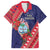 Guam Christmas Family Matching Off Shoulder Short Dress and Hawaiian Shirt Felis Nabidat Guaman Seal With Poinsettia