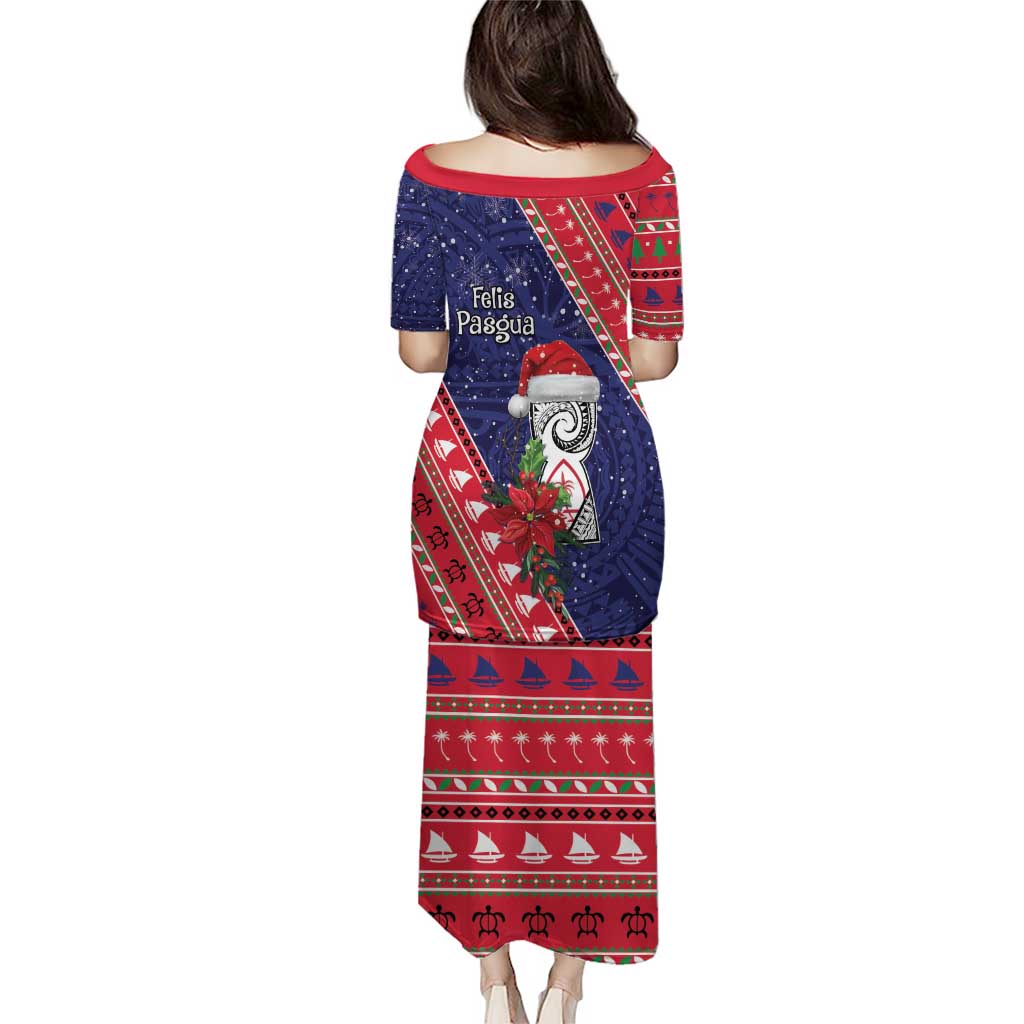 Guam Christmas Puletasi Felis Nabidat Guaman Seal With Poinsettia