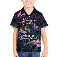 Personalised Polynesia Memorial Family Matching Off Shoulder Short Dress and Hawaiian Shirt Always Remembered Dragonfly Polynesian Style