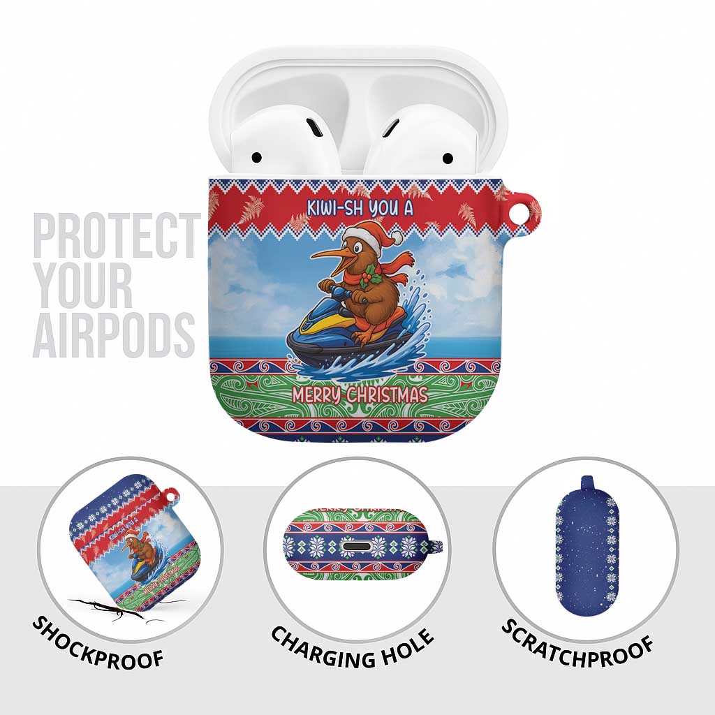 New Zealand Christmas AirPods Case Funny Jet Ride Kiwi Xmas - Polynesian Pride