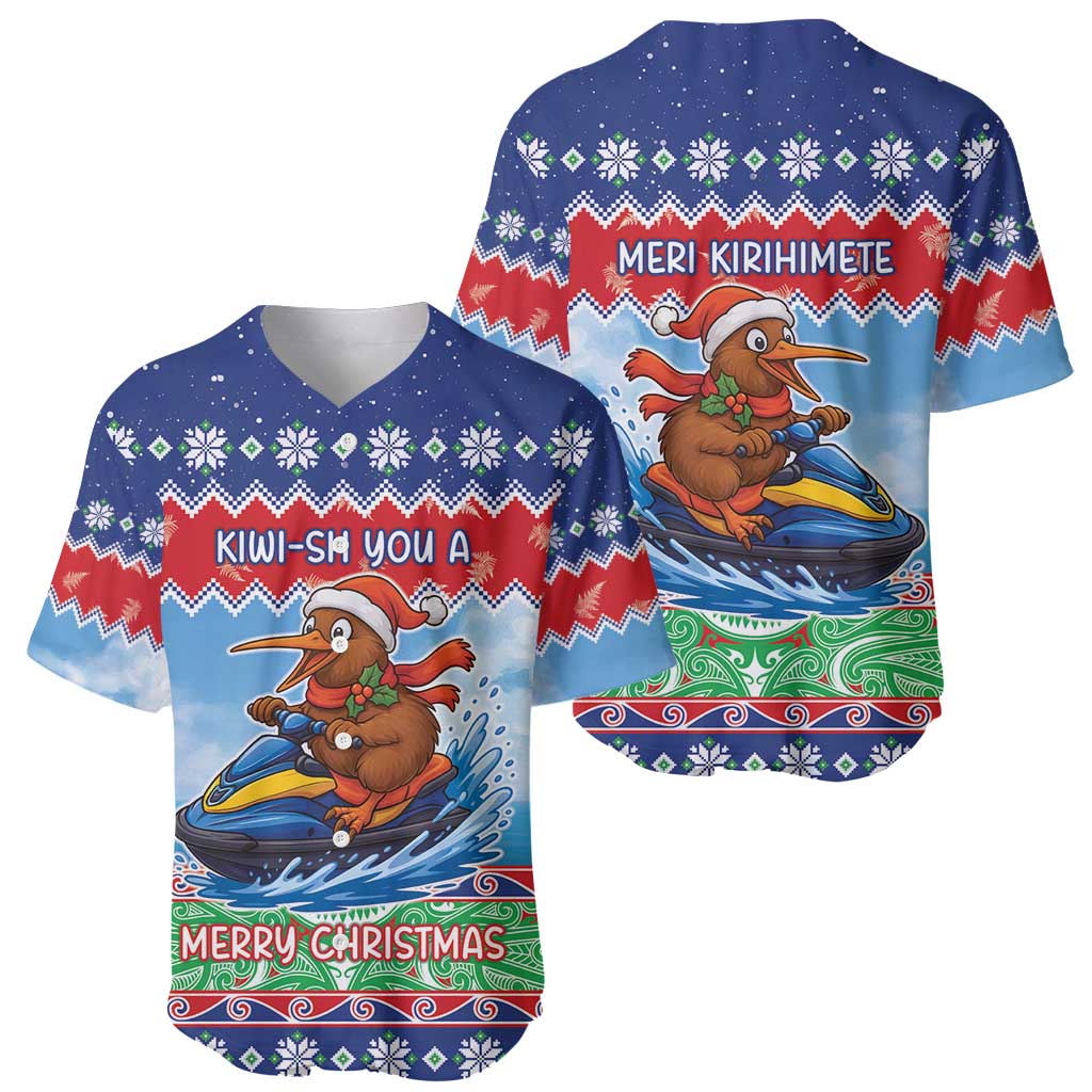 New Zealand Christmas Baseball Jersey Funny Jet Ride Kiwi Xmas - Polynesian Pride