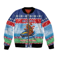 New Zealand Christmas Bomber Jacket Funny Jet Ride Kiwi Xmas - Polynesian Pride