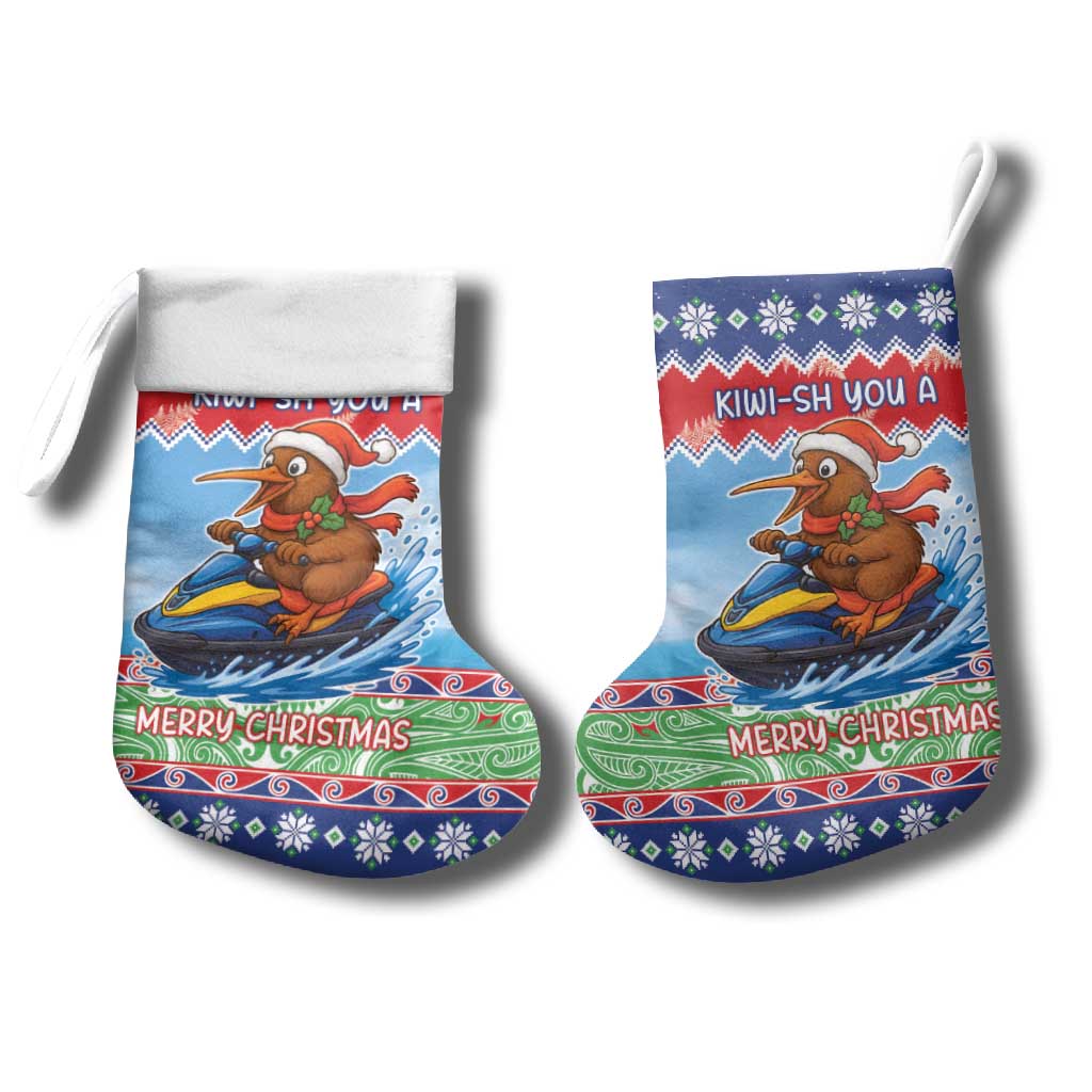 New Zealand Christmas Stocking Funny Jet Ride Kiwi Xmas - Polynesian Pride