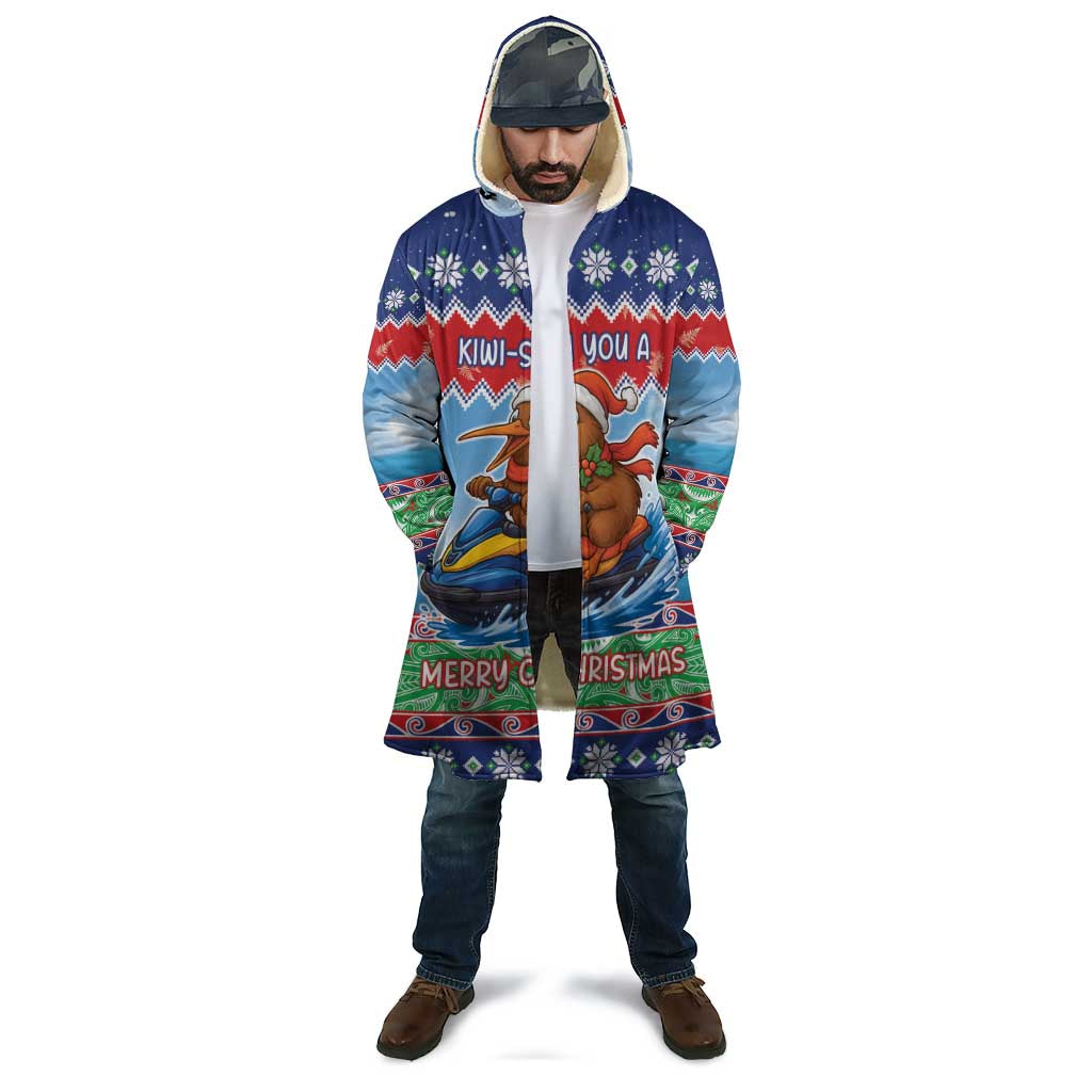 New Zealand Christmas Cloak Funny Jet Ride Kiwi Xmas - Polynesian Pride