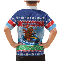 New Zealand Christmas Family Matching Mermaid Dress and Hawaiian Shirt Funny Jet Ride Kiwi Xmas - Polynesian Pride