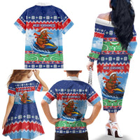 New Zealand Christmas Family Matching Off The Shoulder Long Sleeve Dress and Hawaiian Shirt Funny Jet Ride Kiwi Xmas - Polynesian Pride