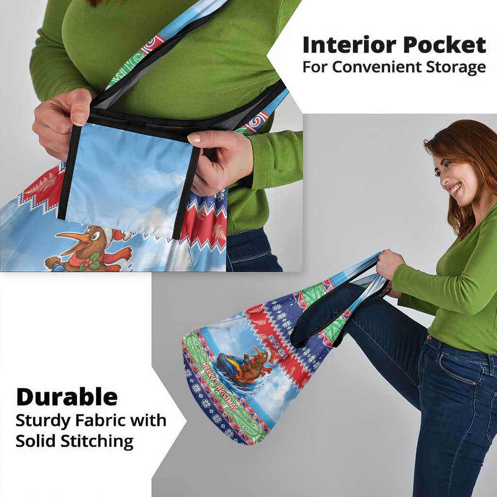 New Zealand Christmas Grocery Bag Funny Jet Ride Kiwi Xmas - Polynesian Pride