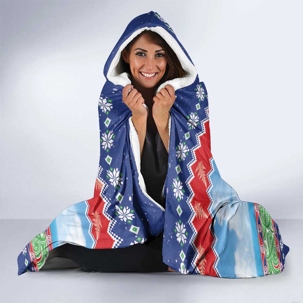 New Zealand Christmas Hooded Blanket Funny Jet Ride Kiwi Xmas - Polynesian Pride