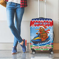 New Zealand Christmas Luggage Cover Funny Jet Ride Kiwi Xmas - Polynesian Pride