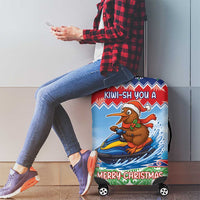 New Zealand Christmas Luggage Cover Funny Jet Ride Kiwi Xmas - Polynesian Pride